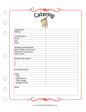 Printable Wedding Planner Organizer