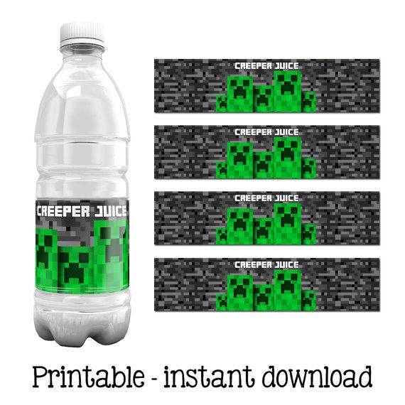 Minecraft Creeper Juice Labels Printable Free