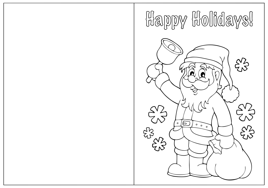 Free Christmas Card Coloring Printables