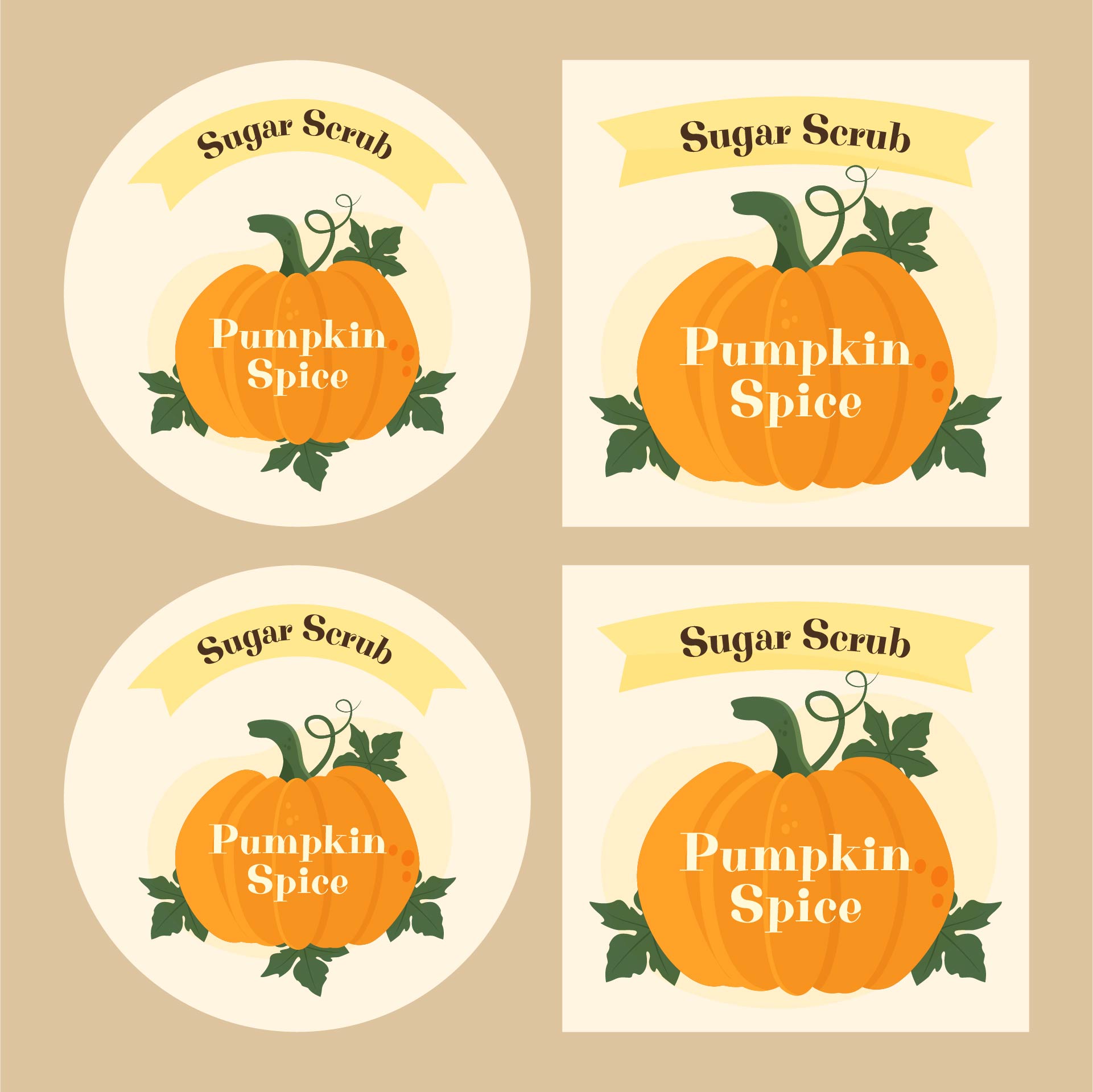 Pumpkin Spice Sugar Scrub Label