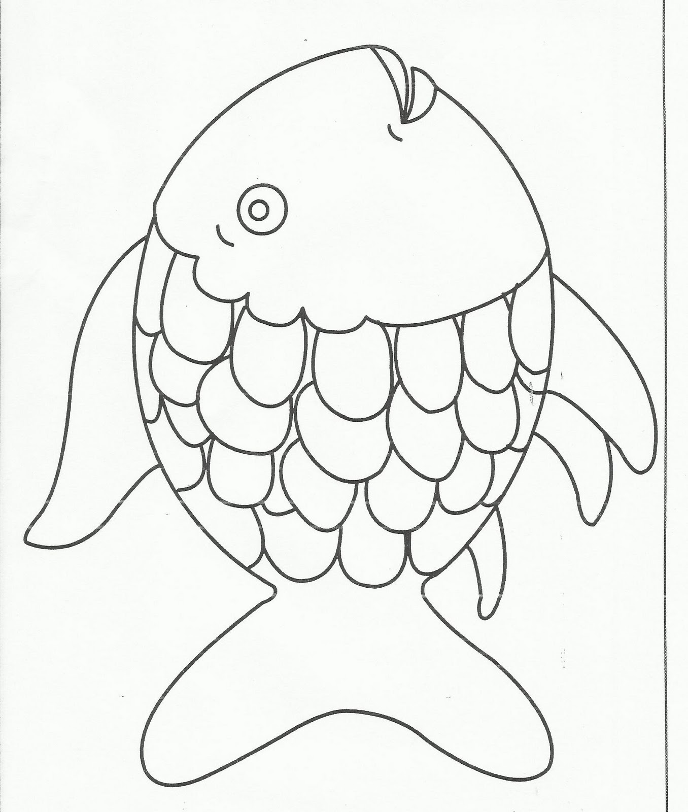 Rainbow Fish Coloring Template