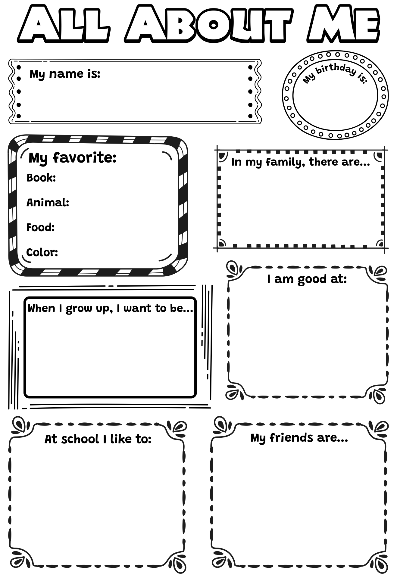 9 Best About me Worksheets Printable Printablee