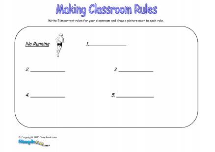 Classroom Rules Activities Worksheets