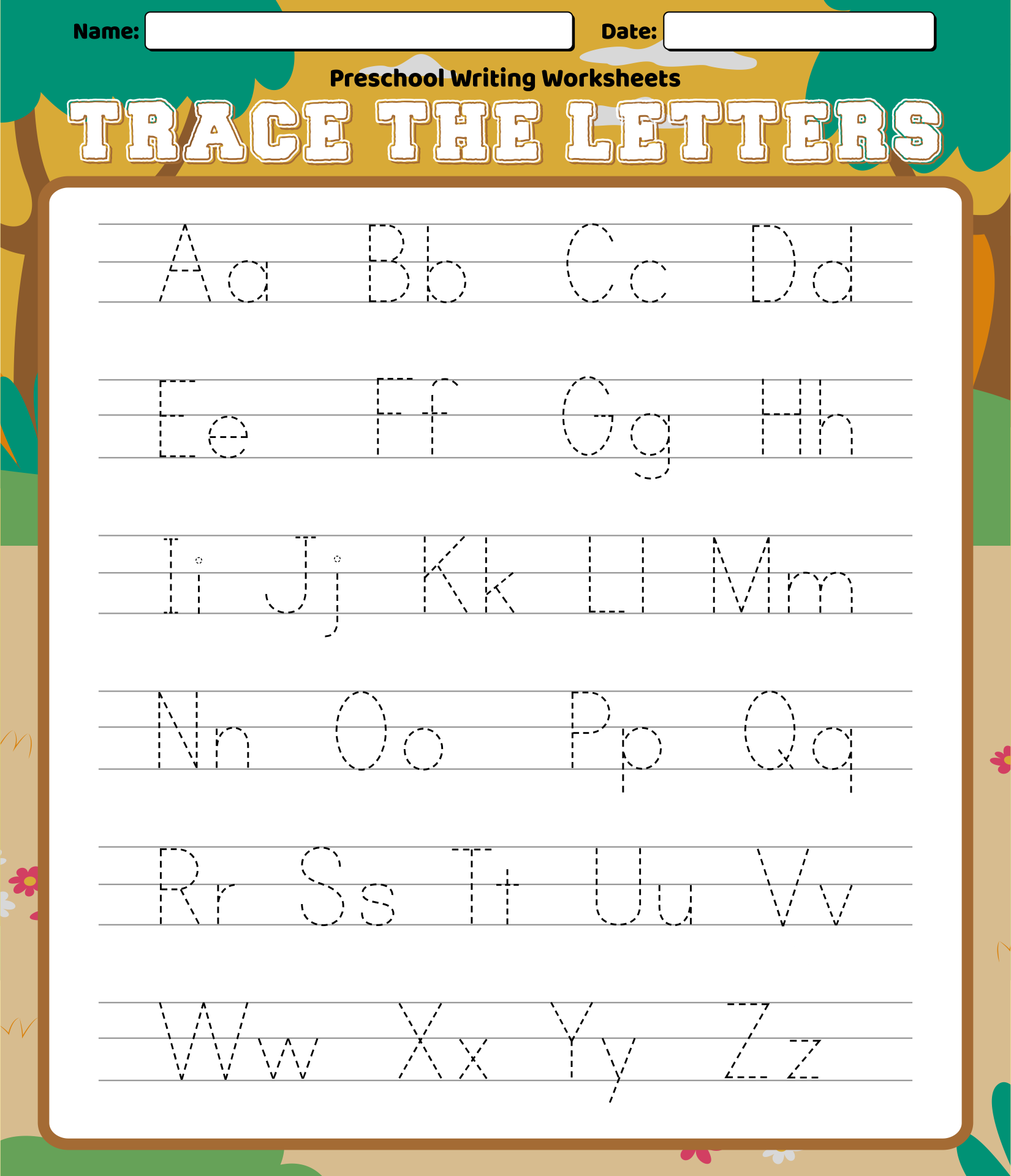 Printable Preschool Worksheets Writing Alphabet Printable Alphabet 