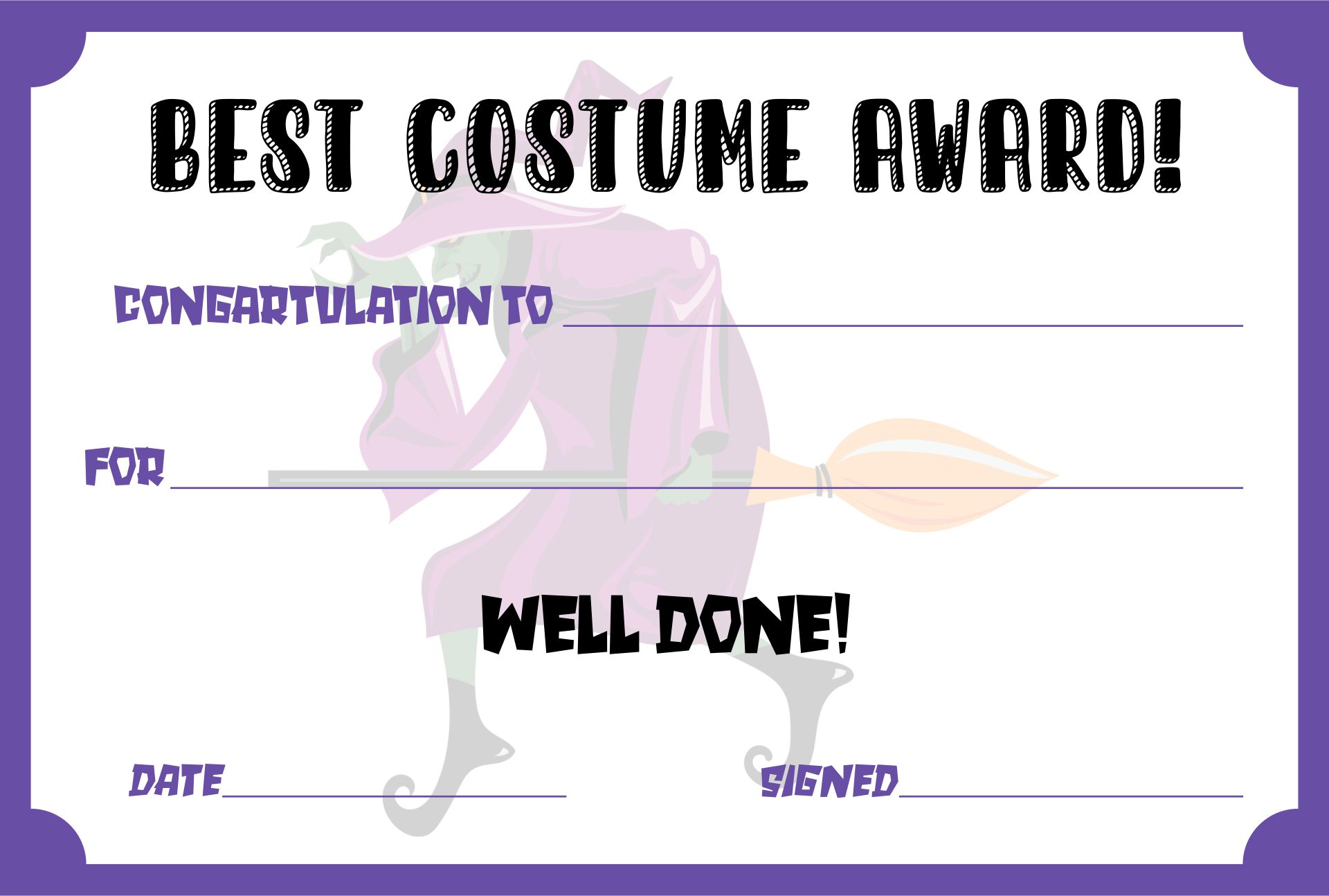 15 Best Free Printable Halloween Award Certificates