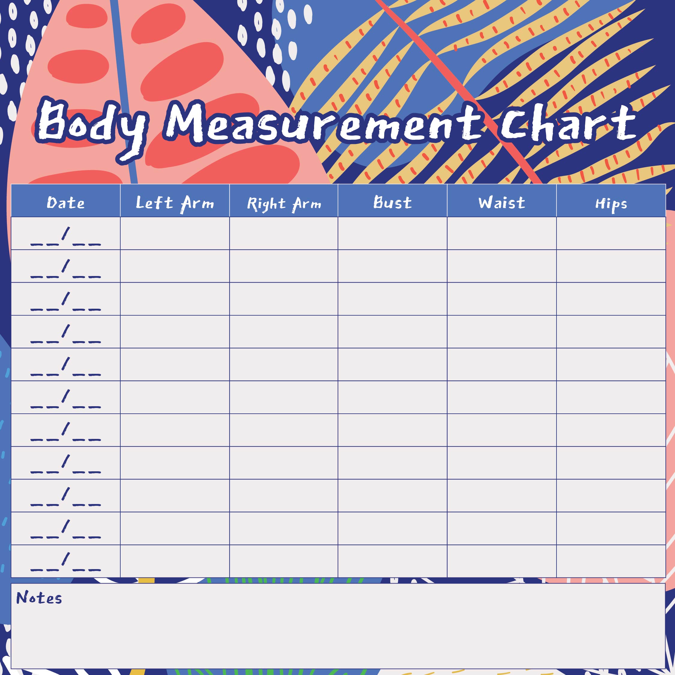 Body Length Measurement Chart