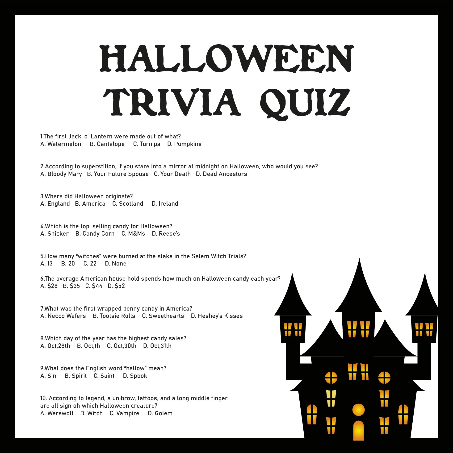 15 Best Printable Halloween Trivia And Answers PDF for Free at Printablee