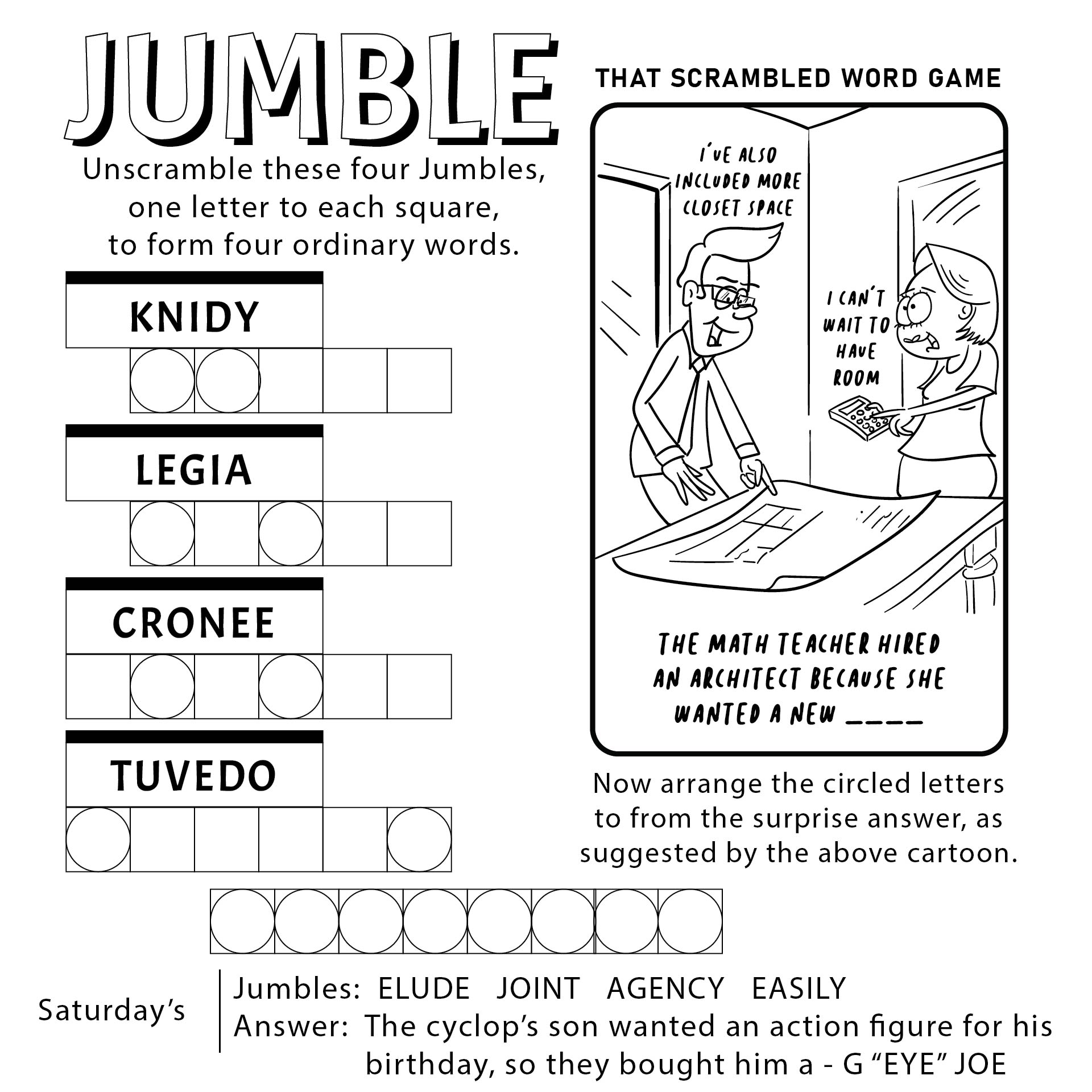 Free Daily Printable Jumble Puzzles