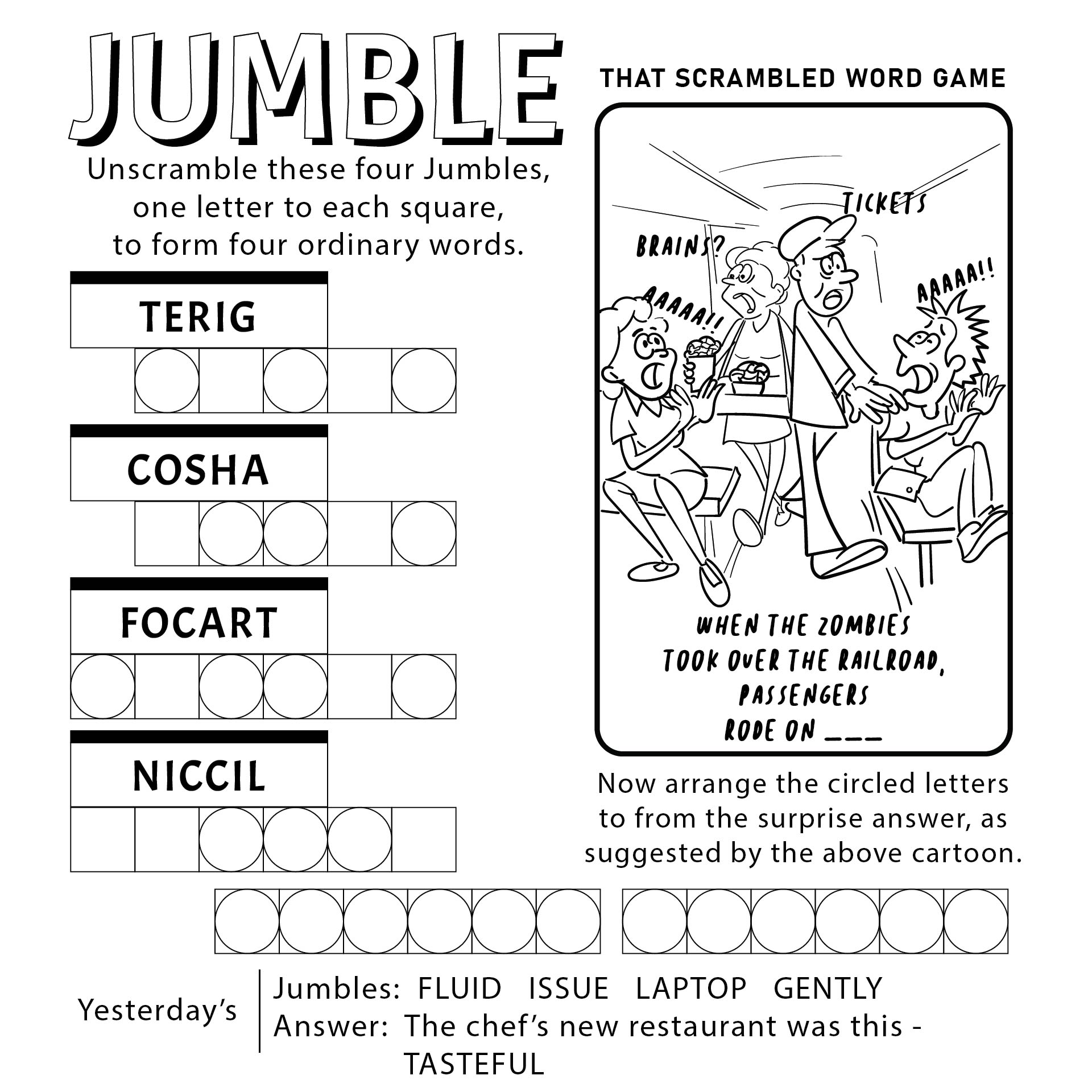 Jumble Puzzles Free Printable