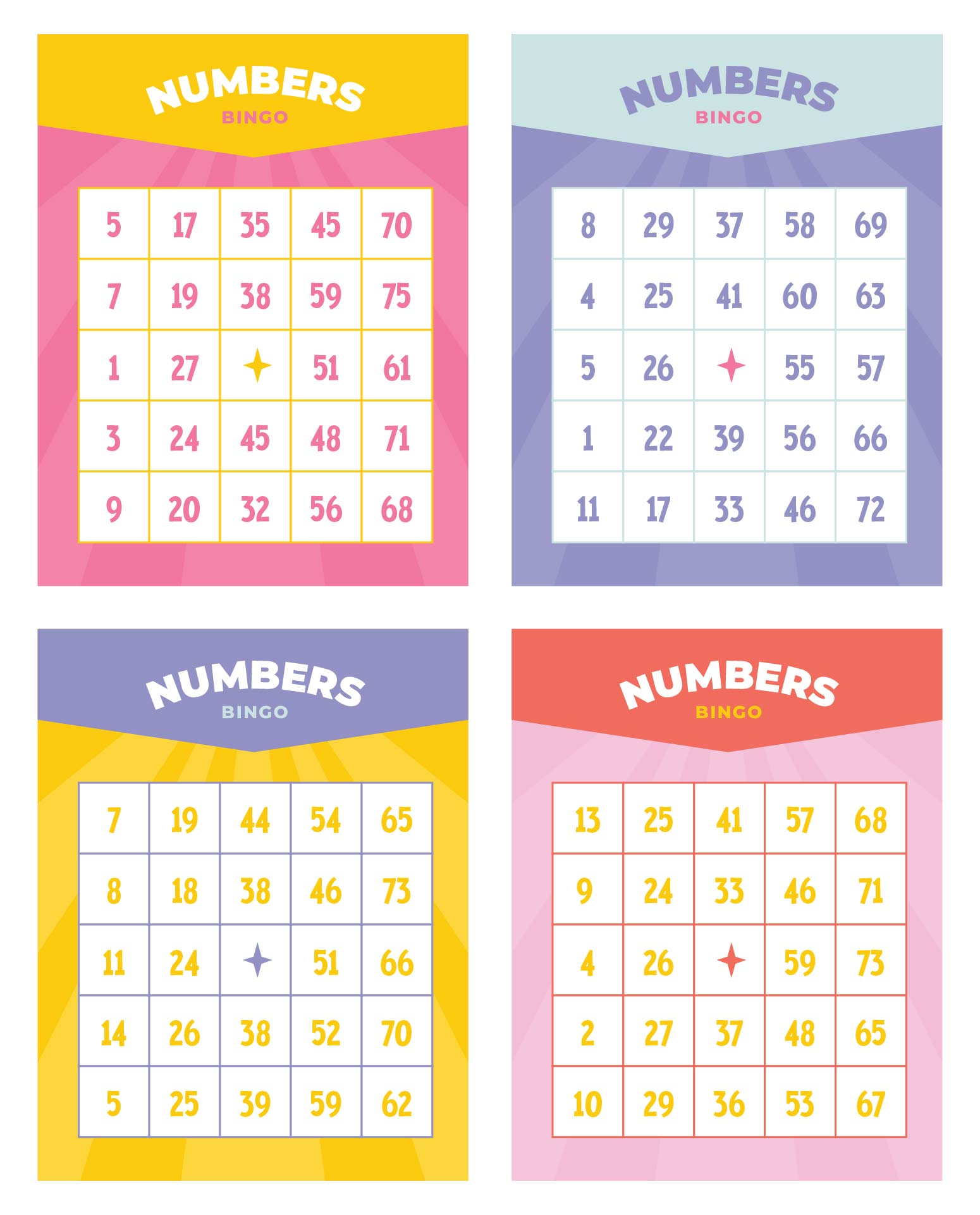 printable 75 number bingo cards