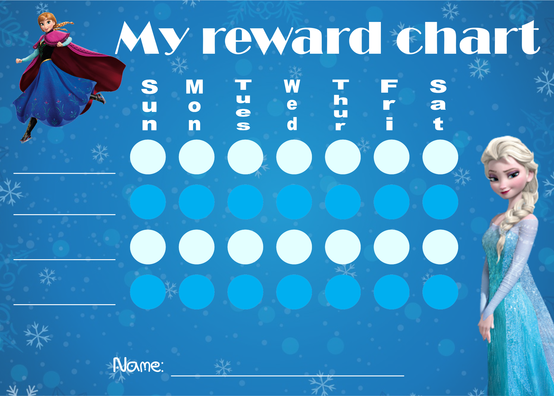 Frozen Sticker Chart Printable