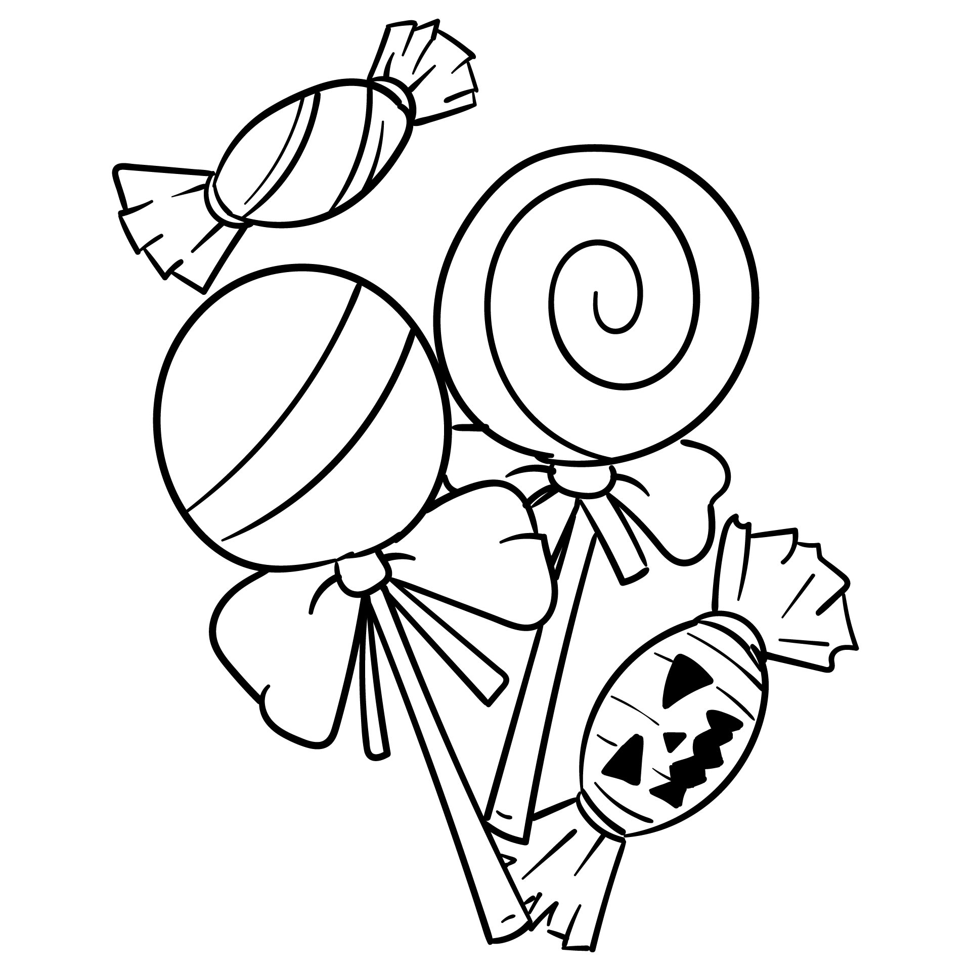 Halloween Candy Coloring Pages Printable
