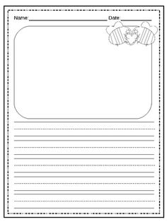 Kindergarten Journal Writing Paper