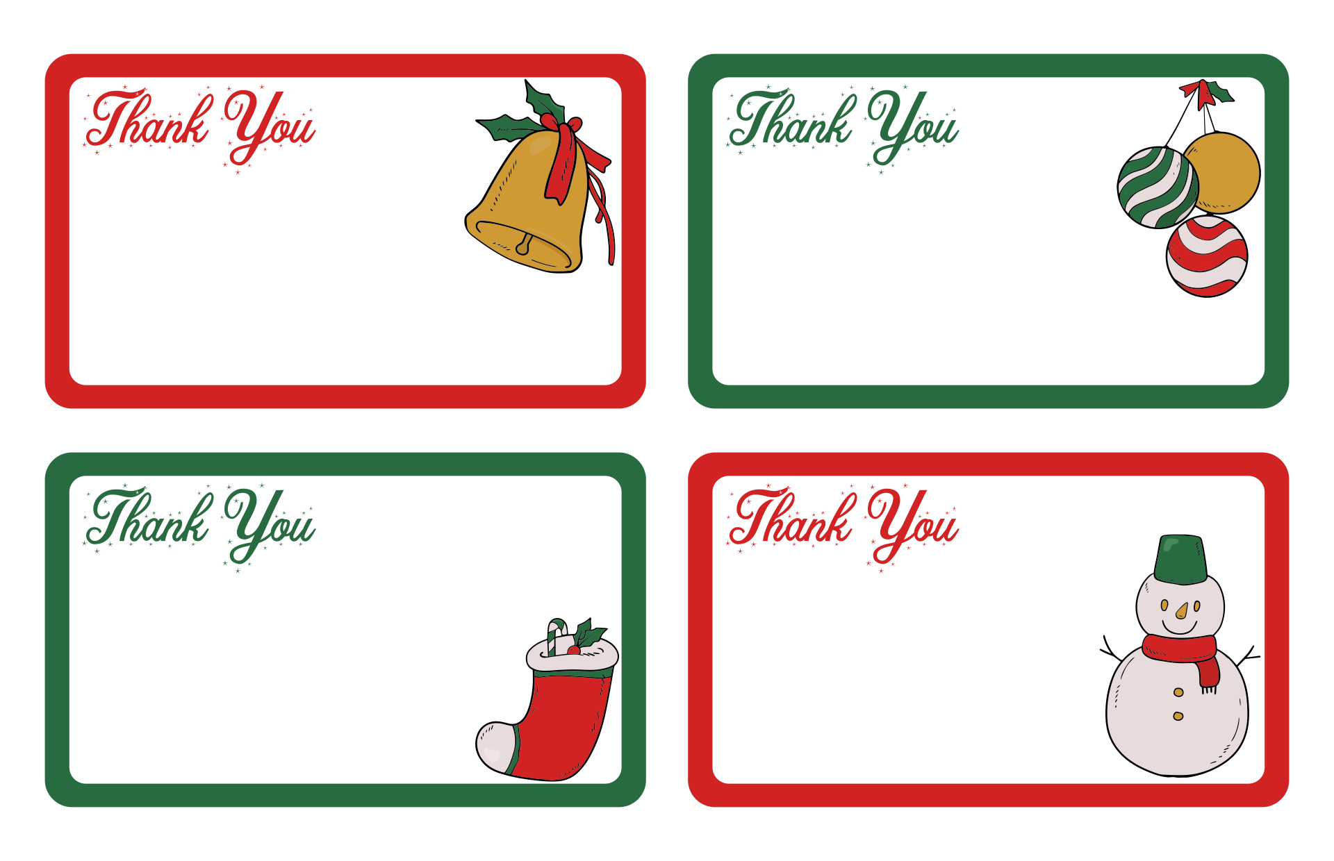 22 Best Free Printable Christmas Thank You Card Templates With Regard To Thank You Note Card Template