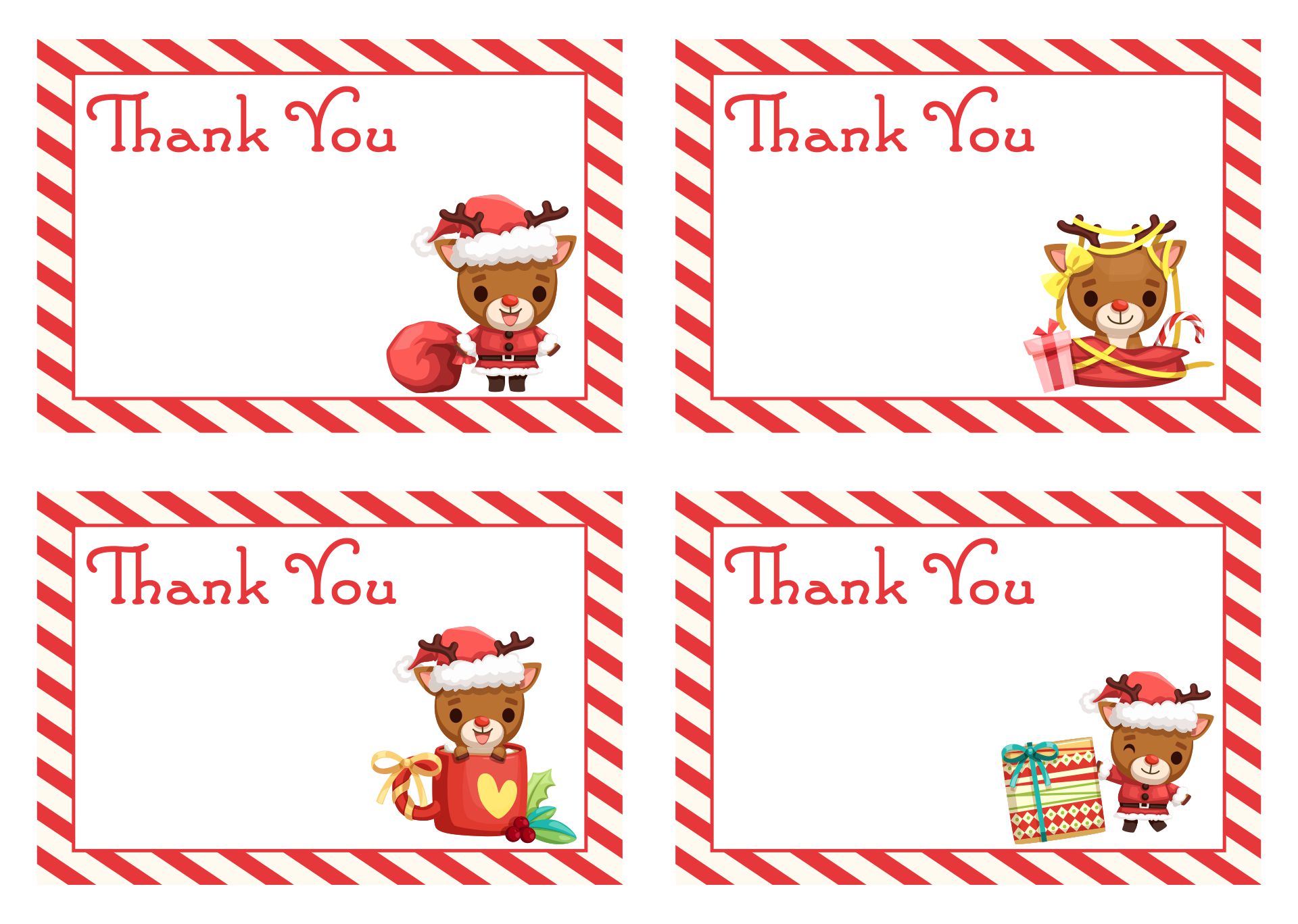 Free Printable Holiday Thank You Cards
