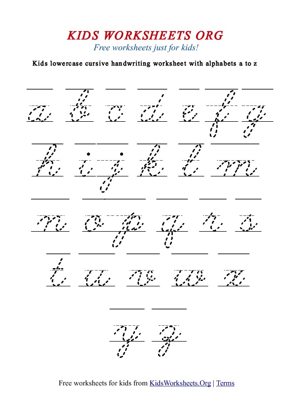 Cursive Writing Worksheets Alphabet