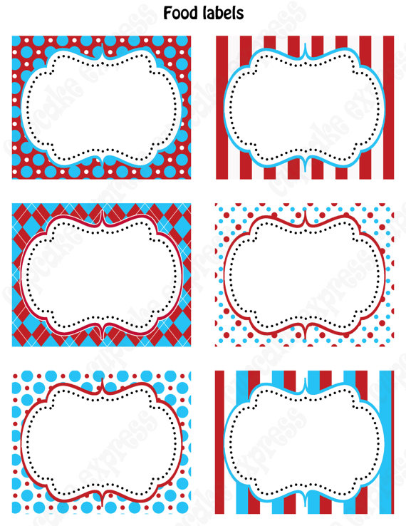 Dr. Seuss Party Food Labels Printables