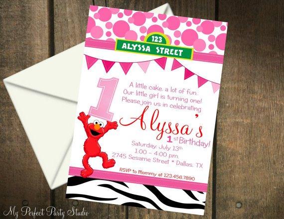 Elmo 1st Birthday Invitations Printable