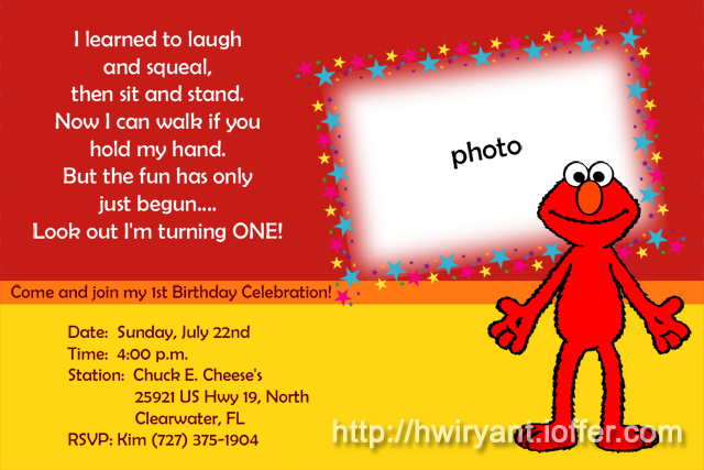 Elmo Birthday Party Invitation Templates