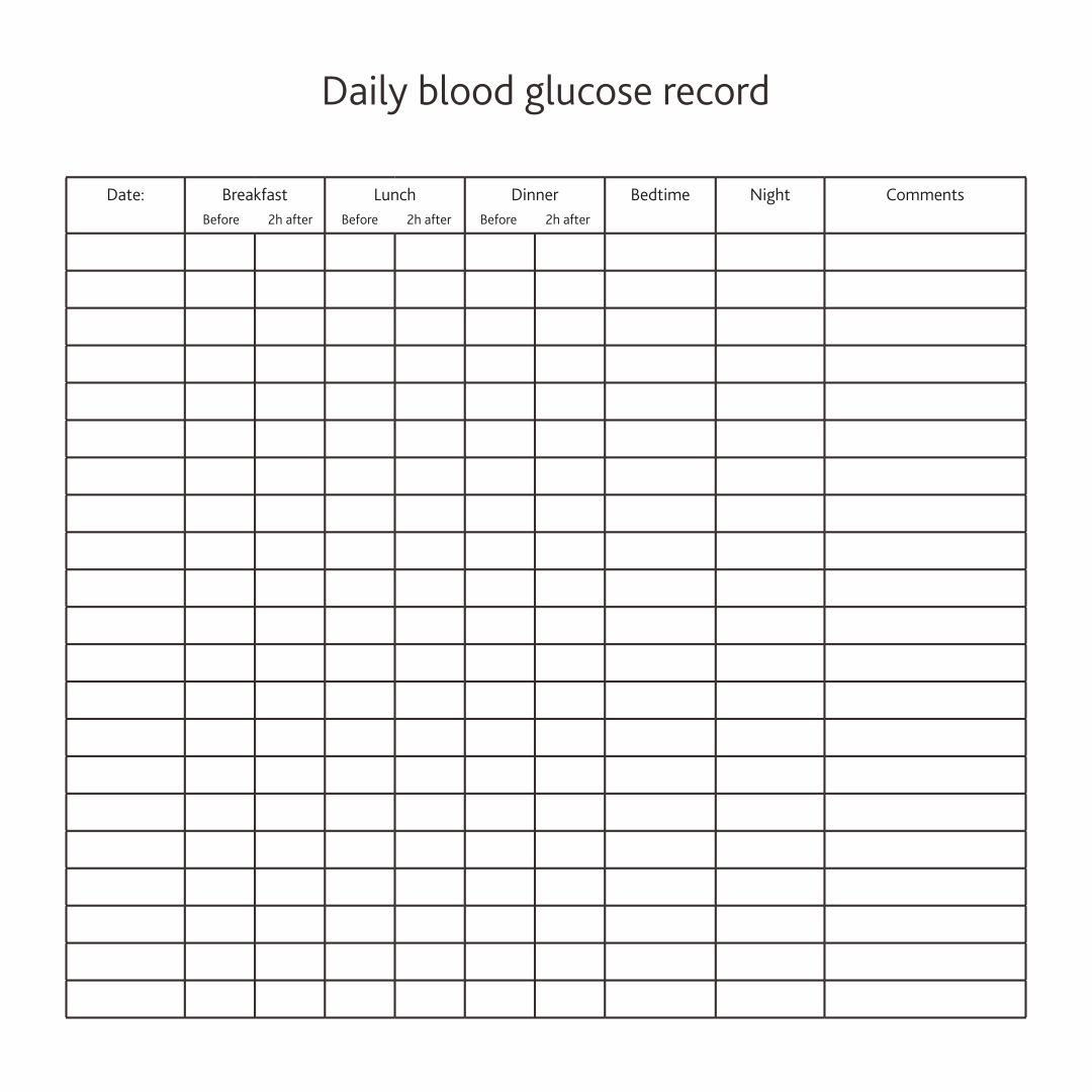 Printable Blood Sugar Log Sheet | Francesco Printable