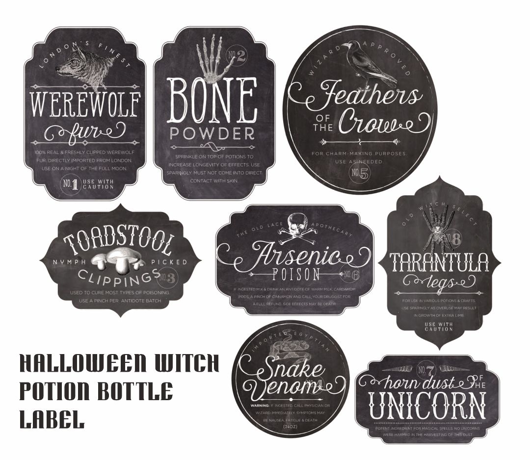 Vintage Halloween Labels - 15 Free PDF Printables | Printablee