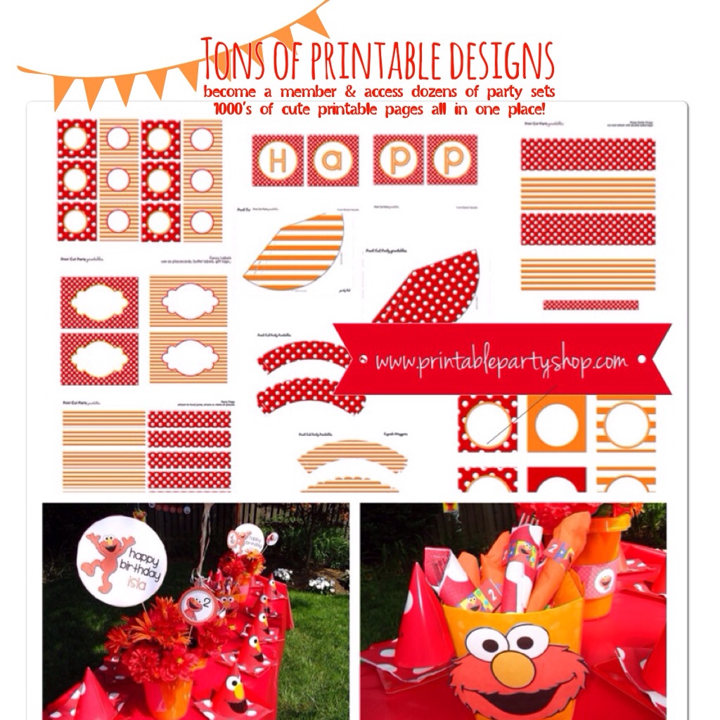 Printable Elmo Birthday Party Decoration