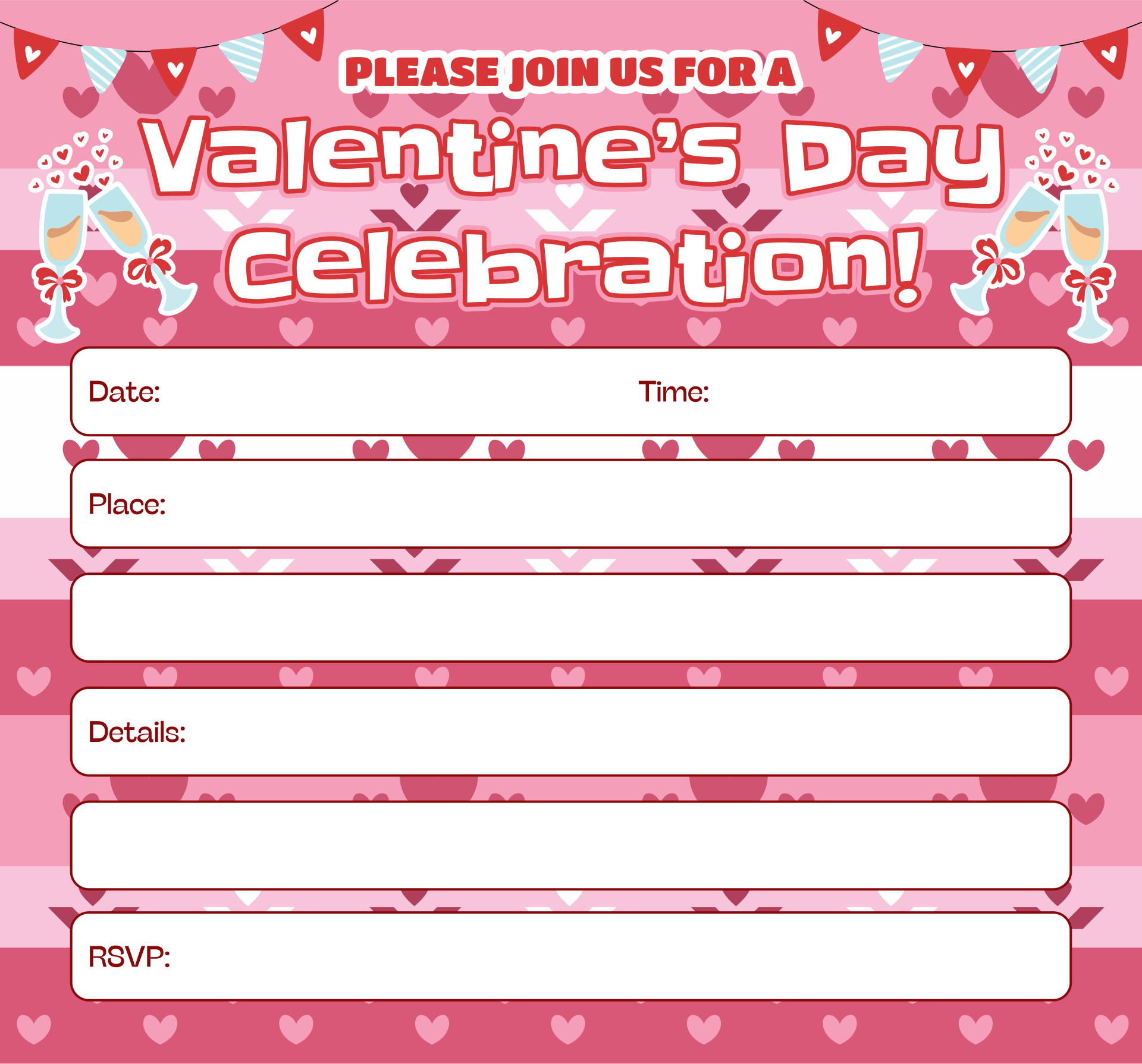 Valentine Printable Invitation Templates