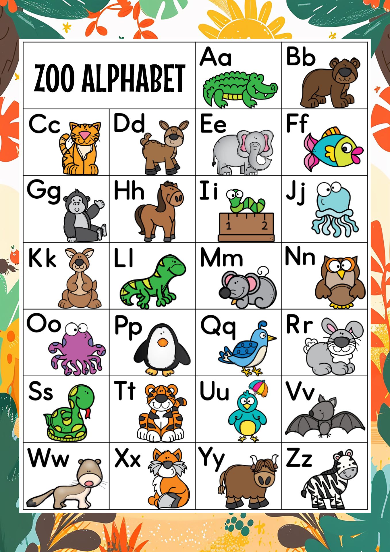 10 Best Zoo phonics Printable Flash Cards PDF For Free At Printablee