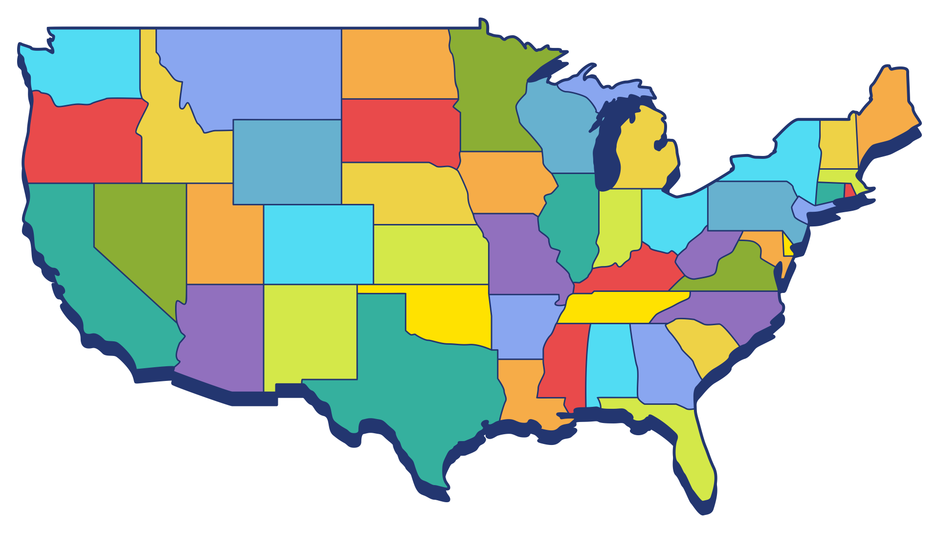 Free Printable 50 States Map