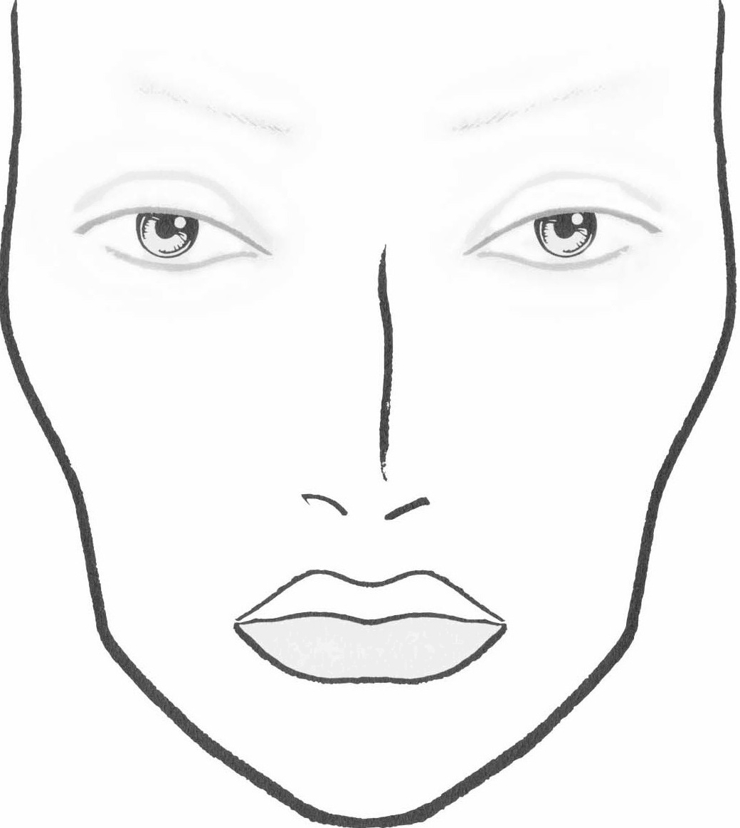 Blank Makeup Face Chart