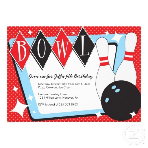 Bowling Birthday Party Invitation