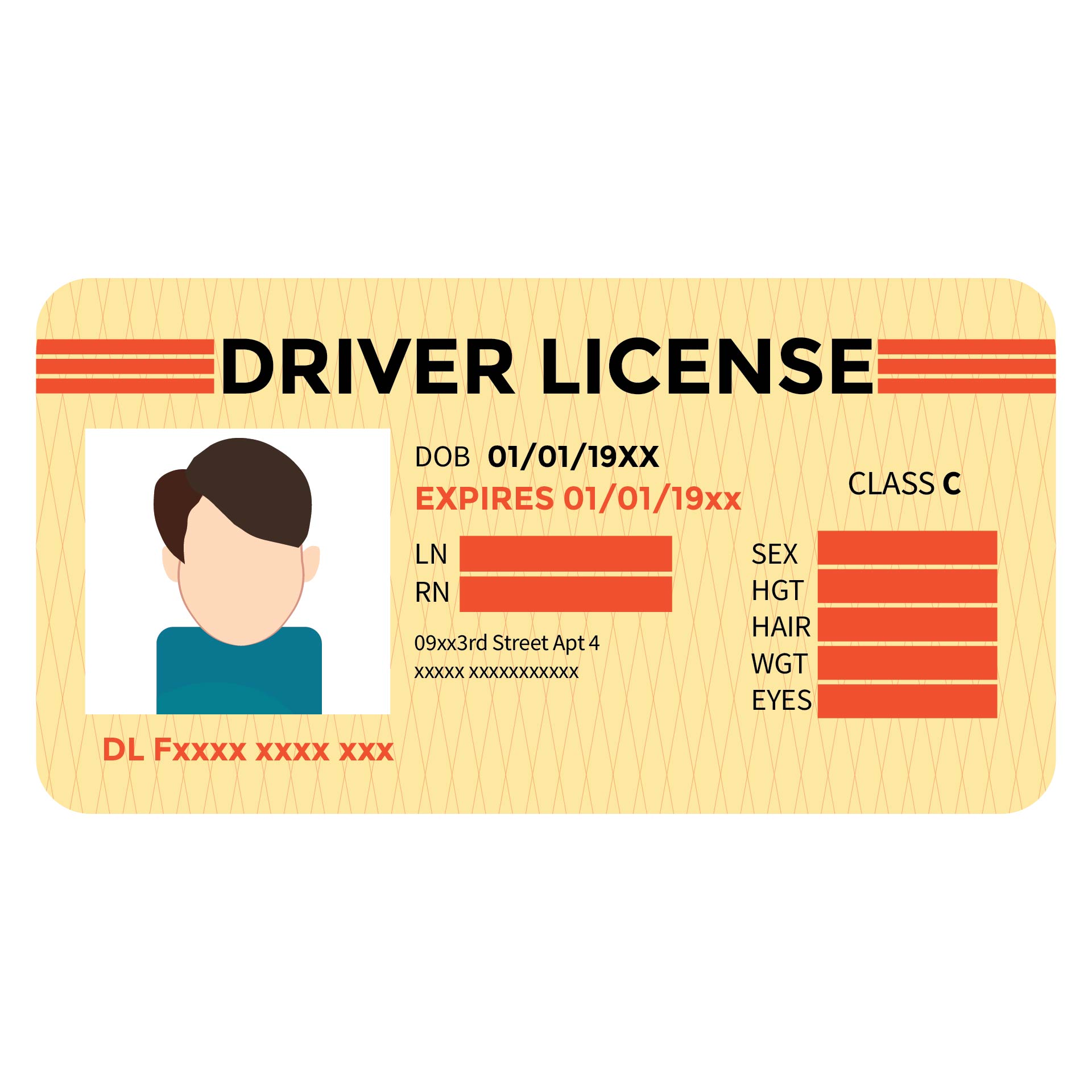 editable blank california drivers license template
