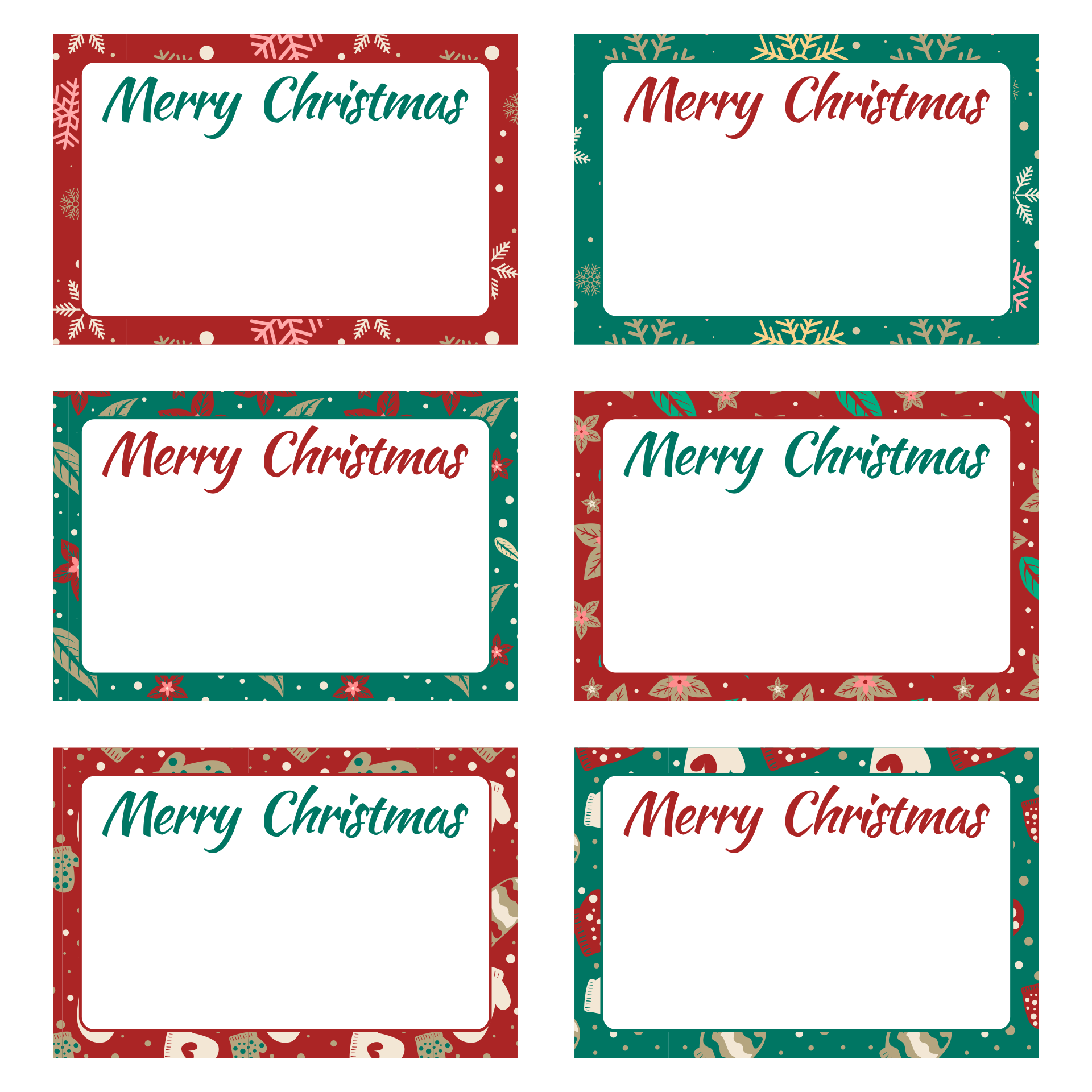 Blank Printable Tags Labels Christmas