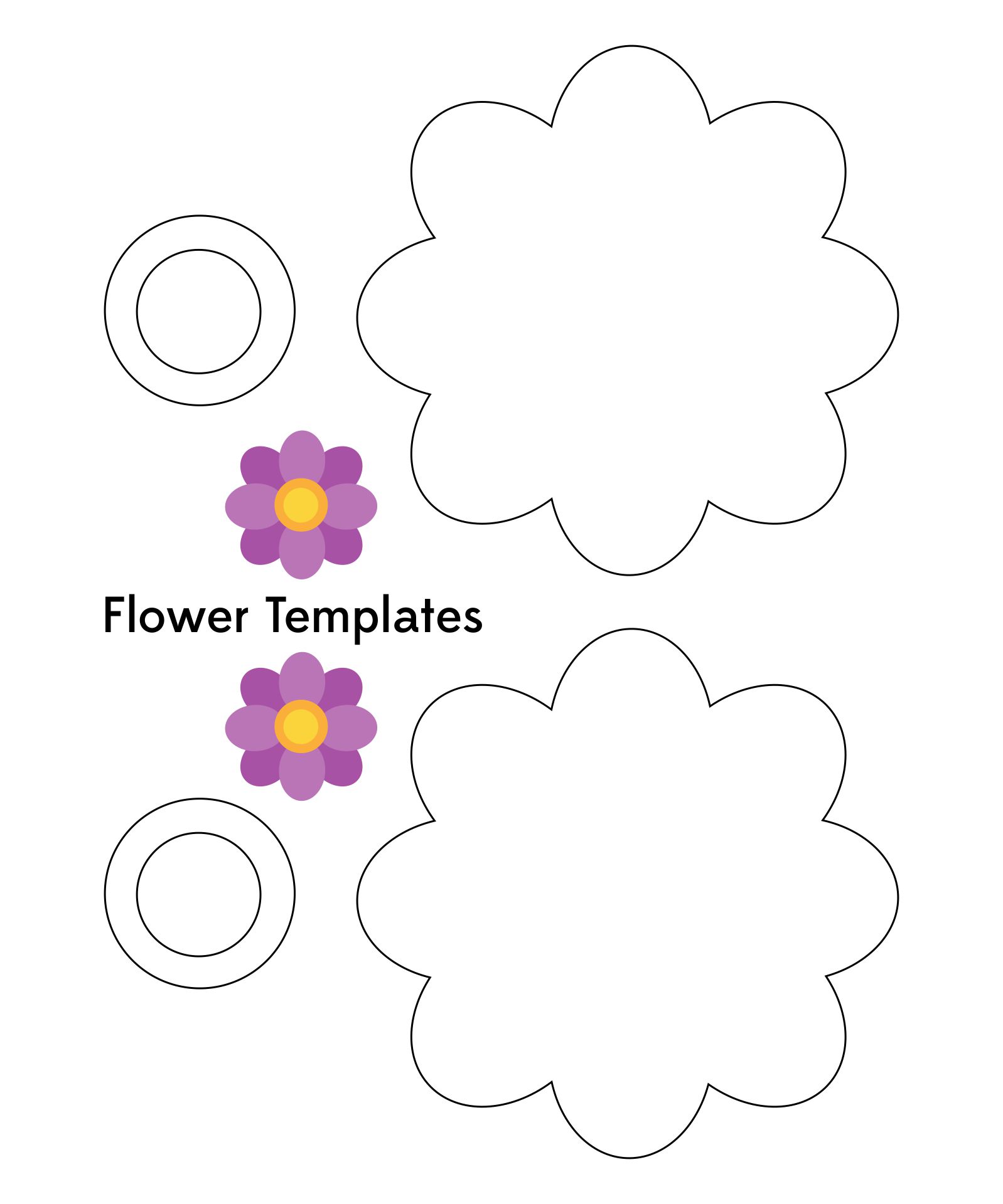 Printable Large Flower Template Color