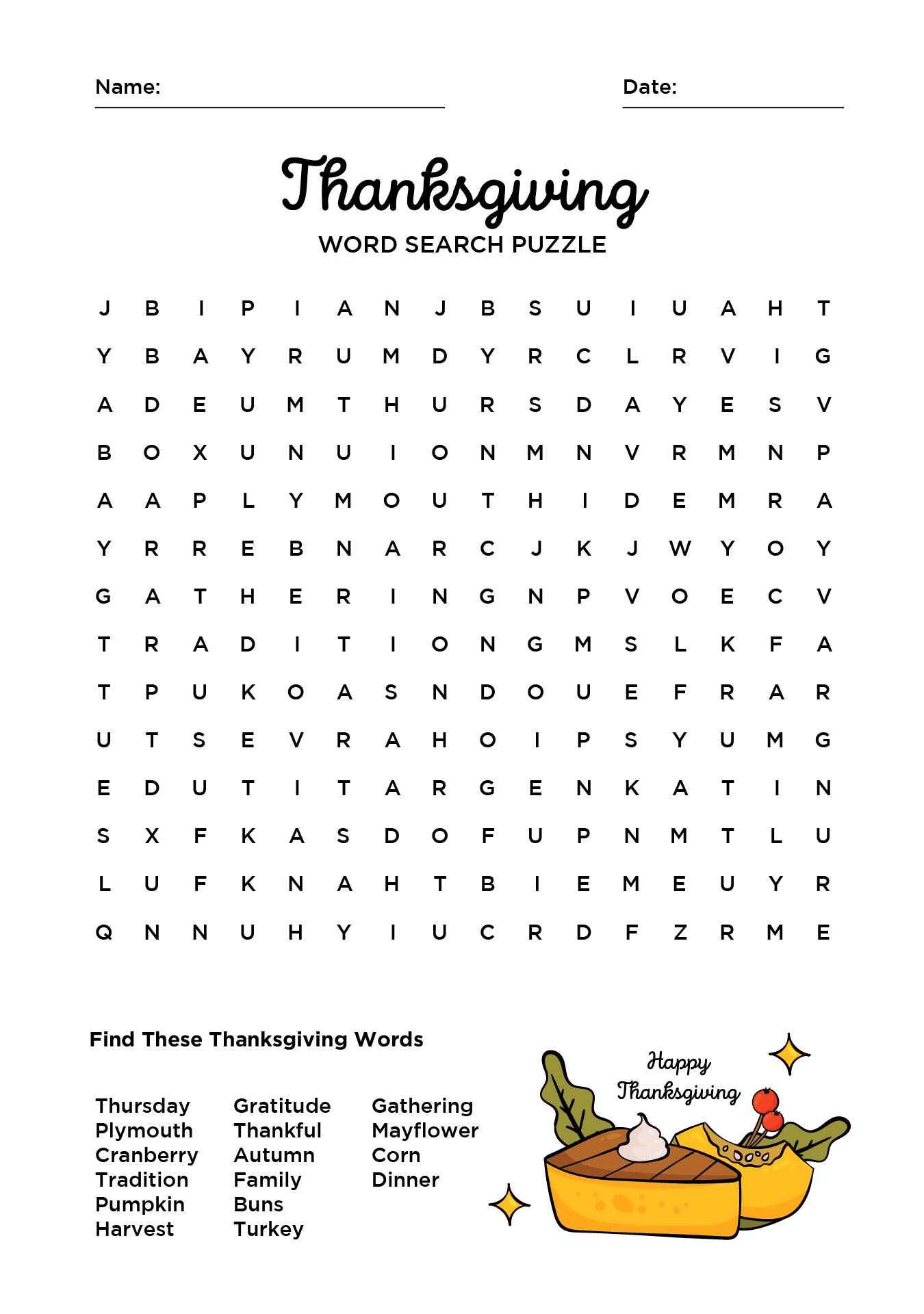 Printable Thanksgiving Hidden Picture Puzzles