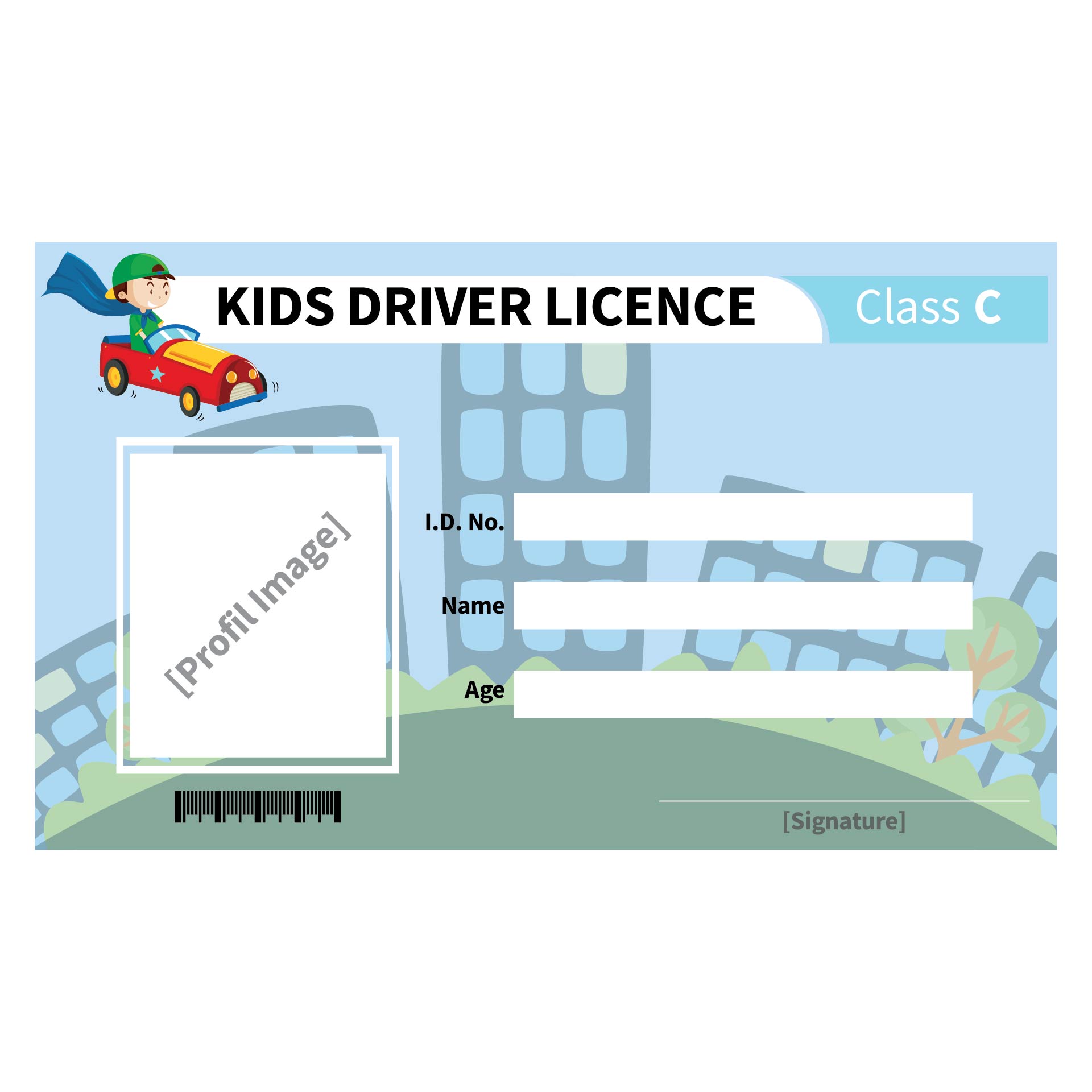 Printable Play Drivers License Template