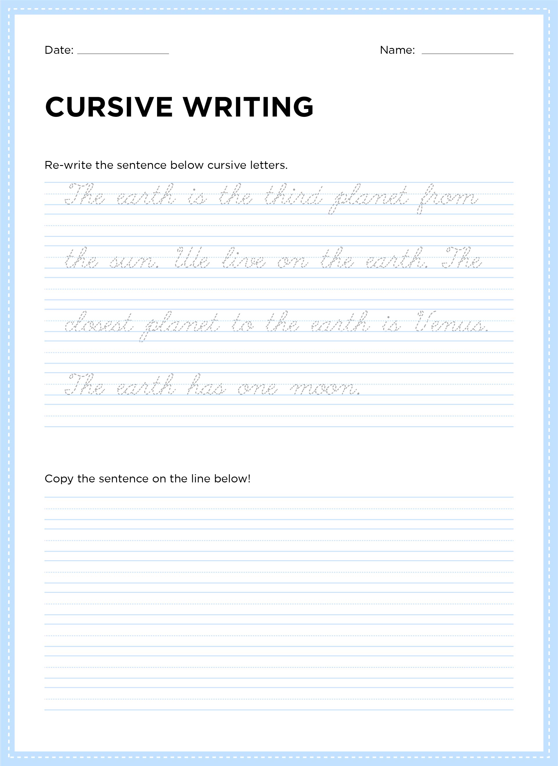 manuscript writing practice sheets
