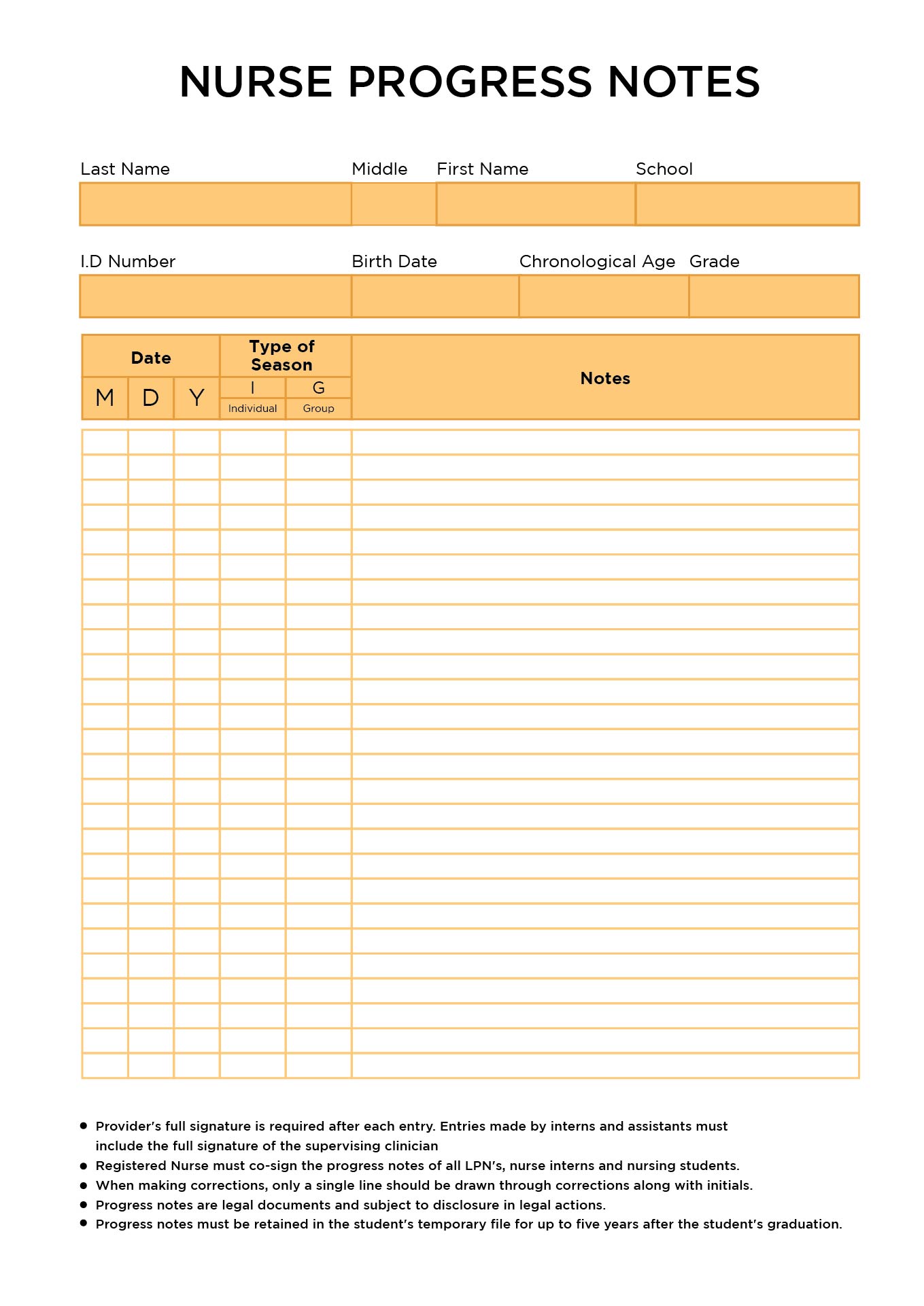 Nurses Notes Template 10 Free PDF Printables Printablee