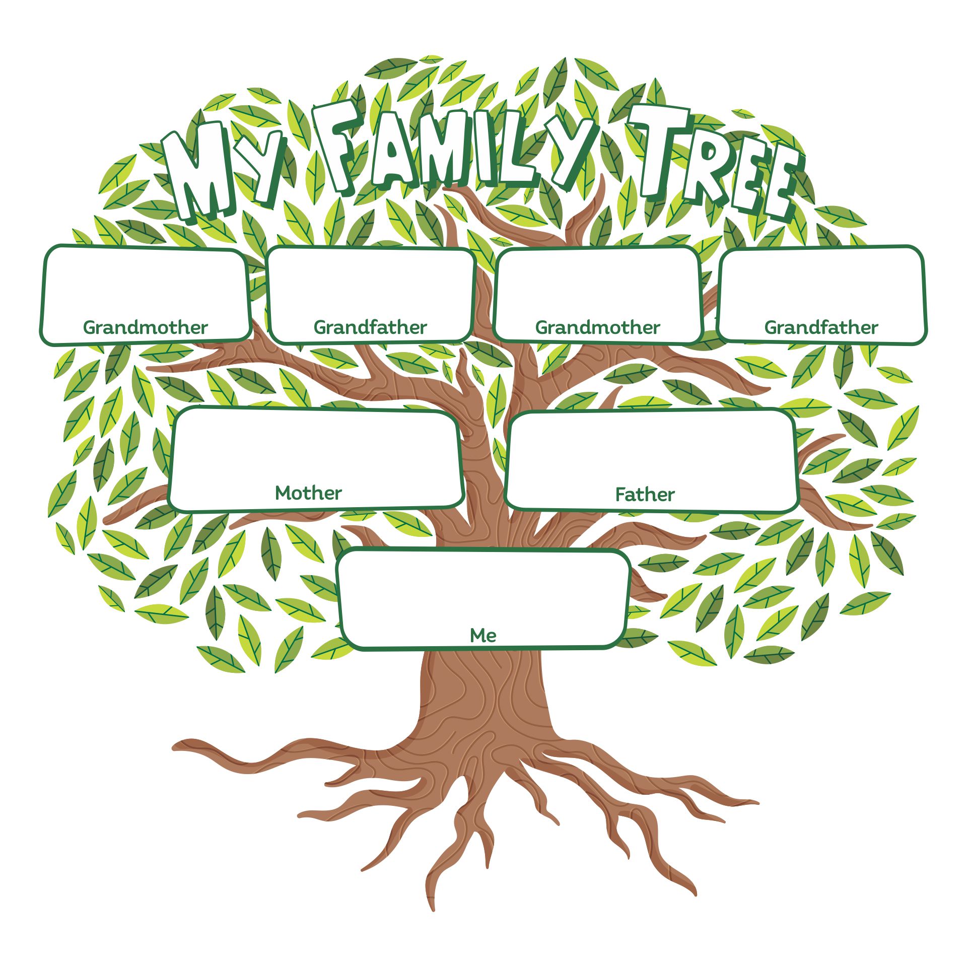 family tree template for kindergarten