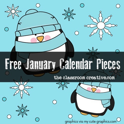 Printable January Calendar Pieces