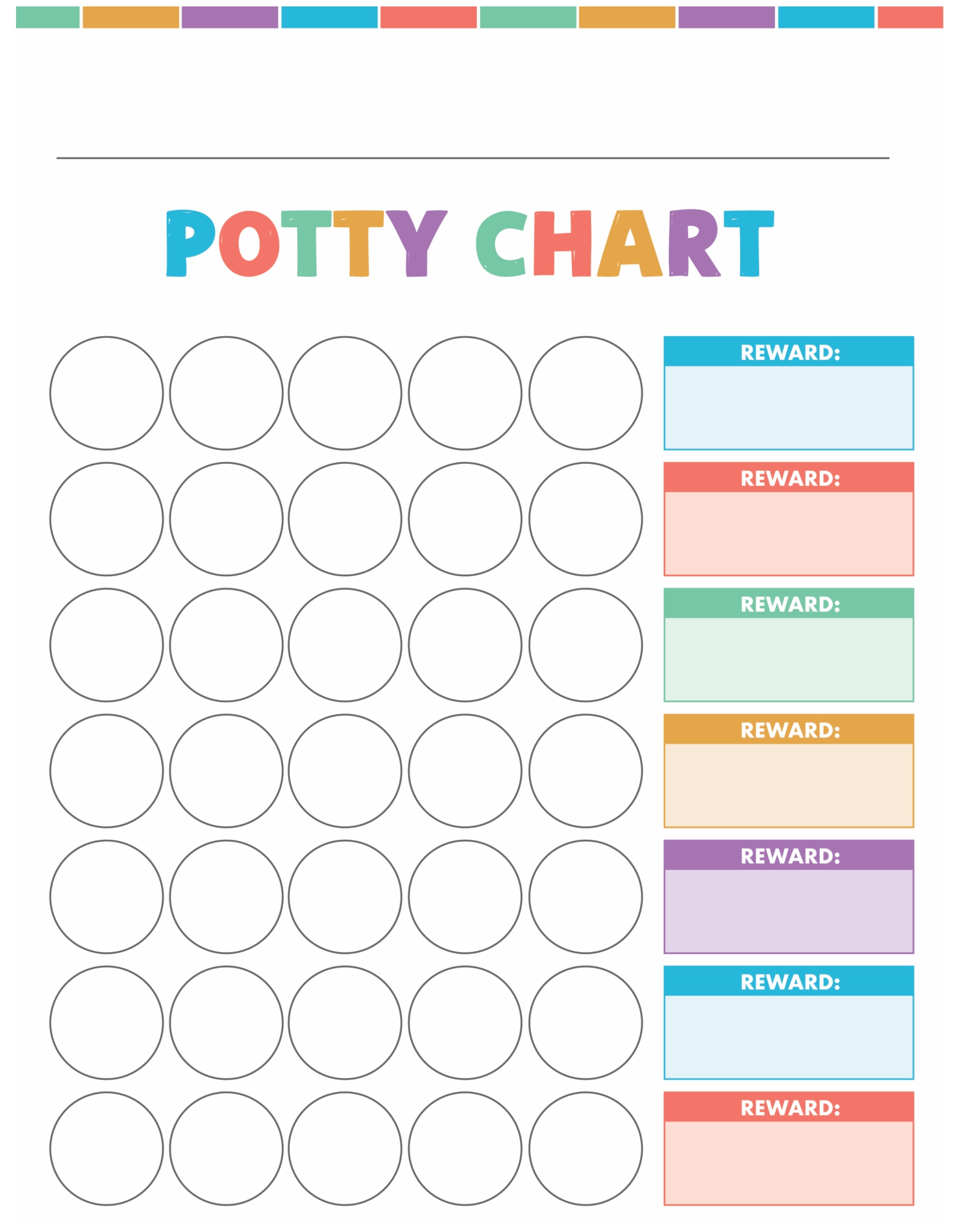 10 Best Blank Weekly Potty Chart Printable Templates PDF for Free at
