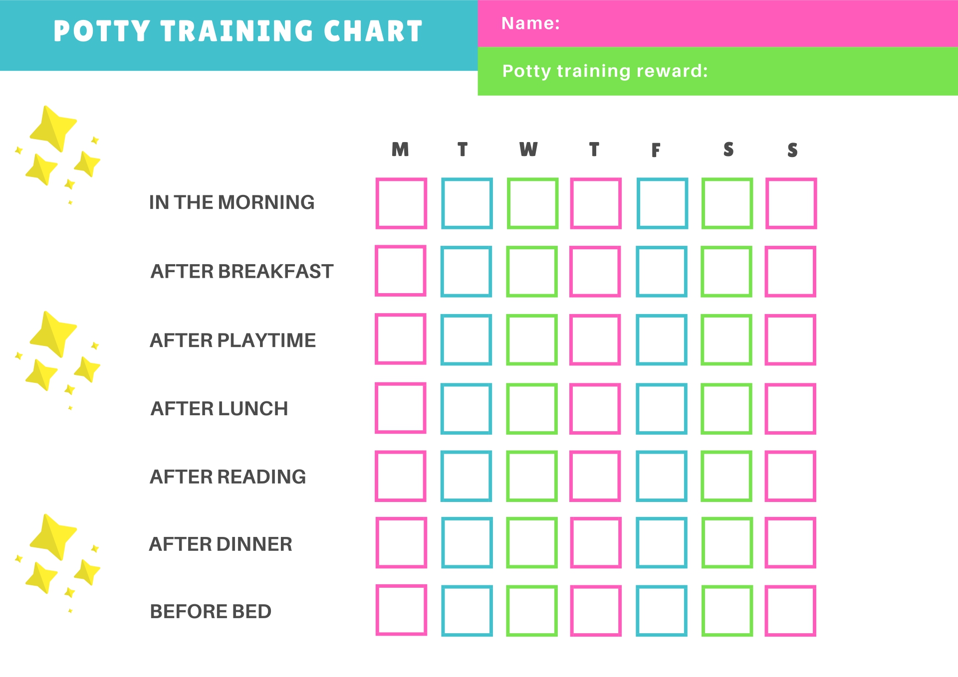 Potty Training Chart Free Printable Printable Templates by Nora