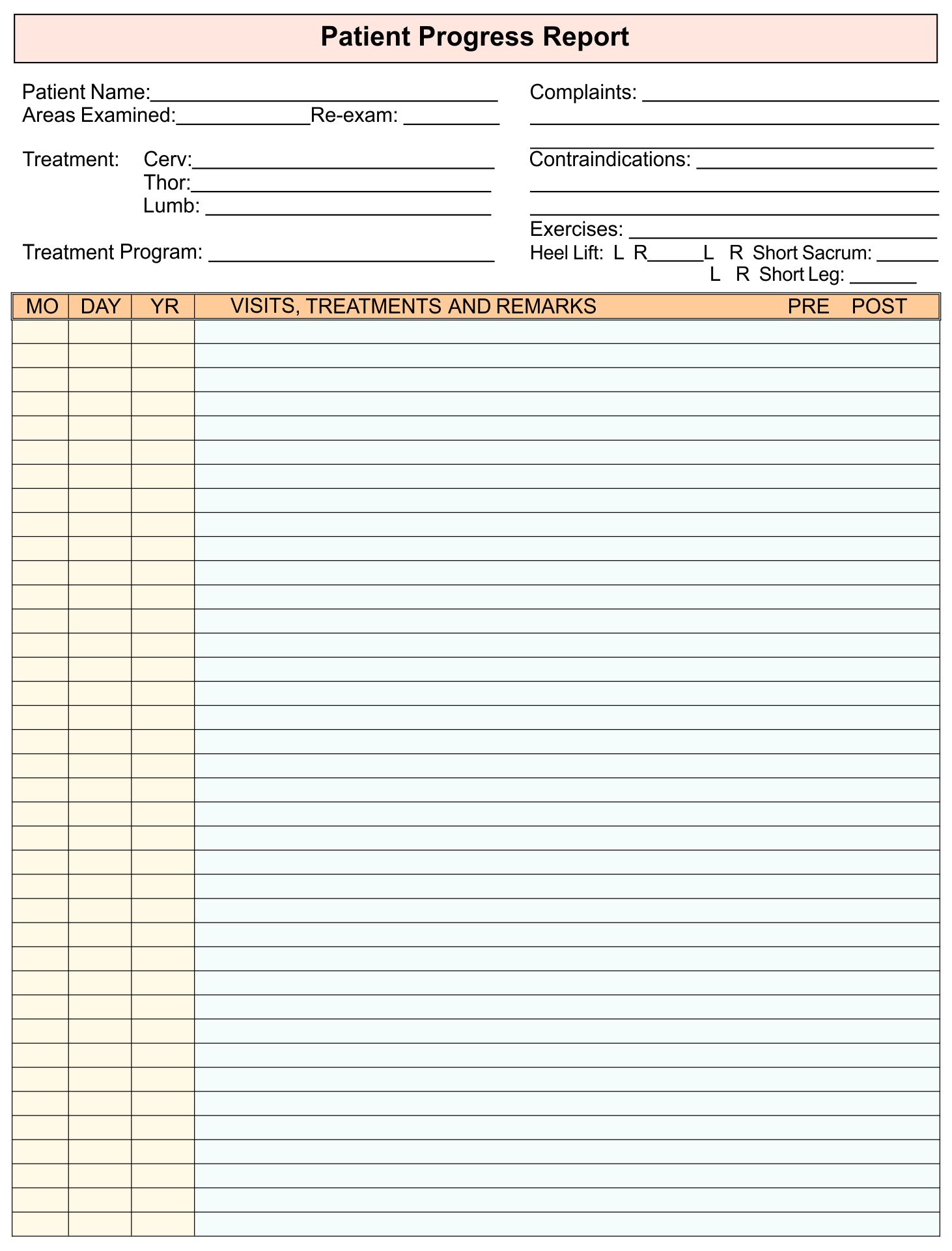 Printable Blank Progress Note Template Customize and Print