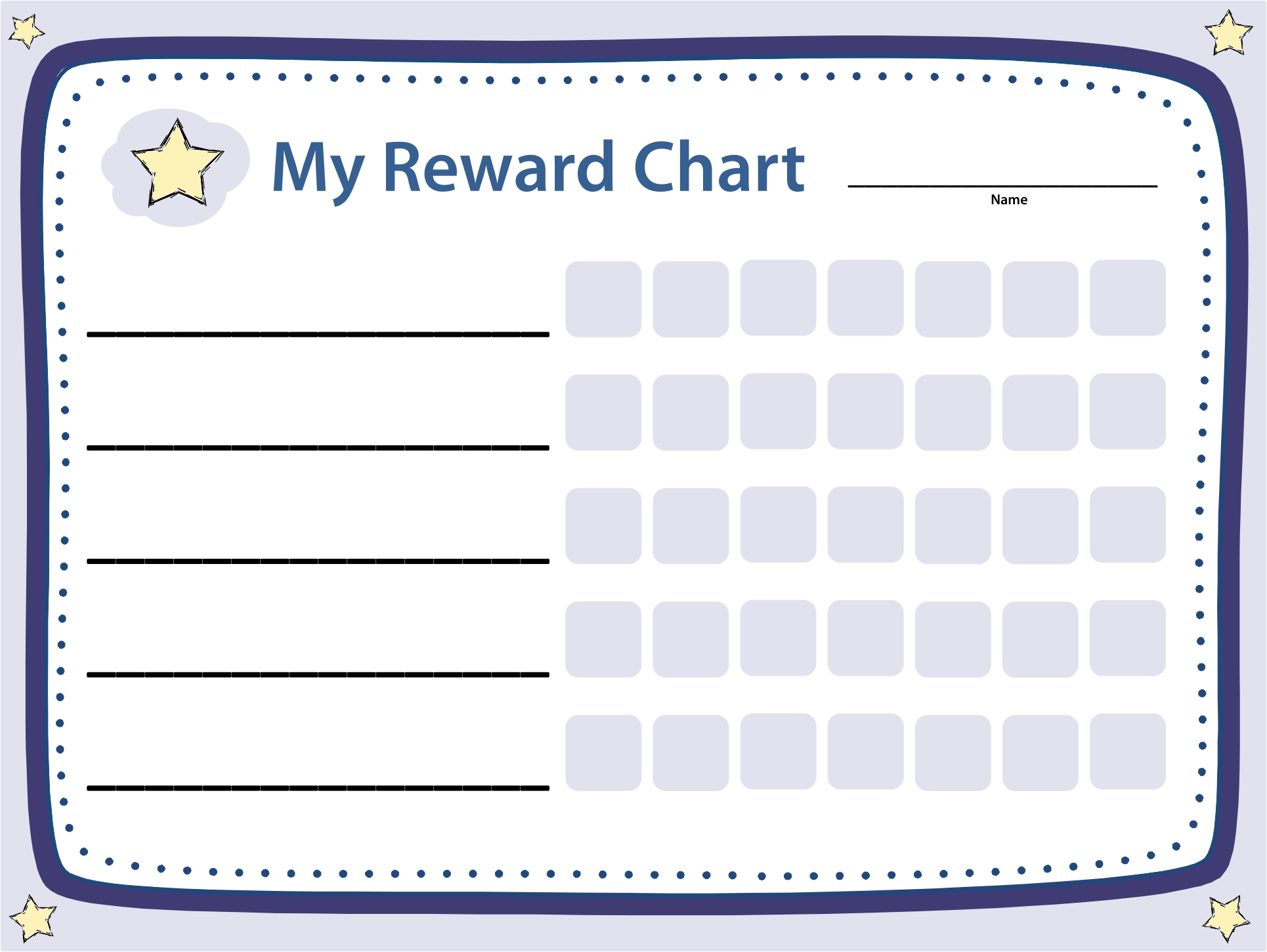 10 Best Blank Weekly Potty Chart Printable Templates