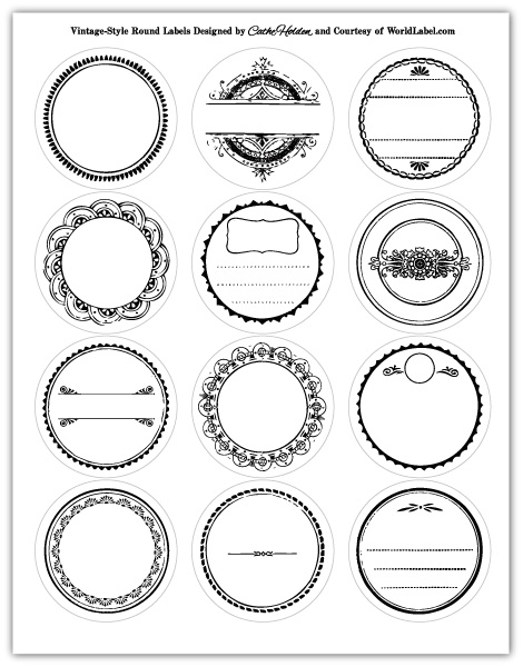 Vintage Round Label- Printables