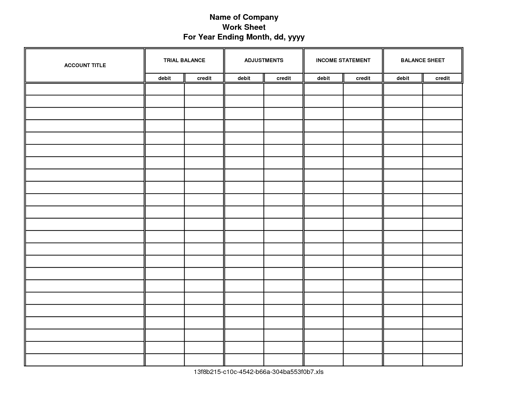 Printable Accounting Ledger Sheets