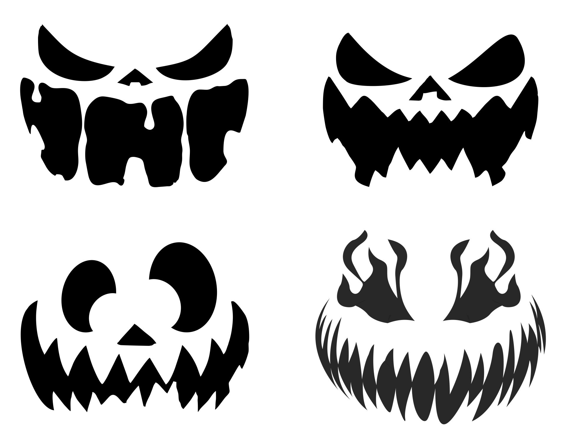 Pumpkin Carving Stencils Patterns - 6 Free PDF Printables | Printablee