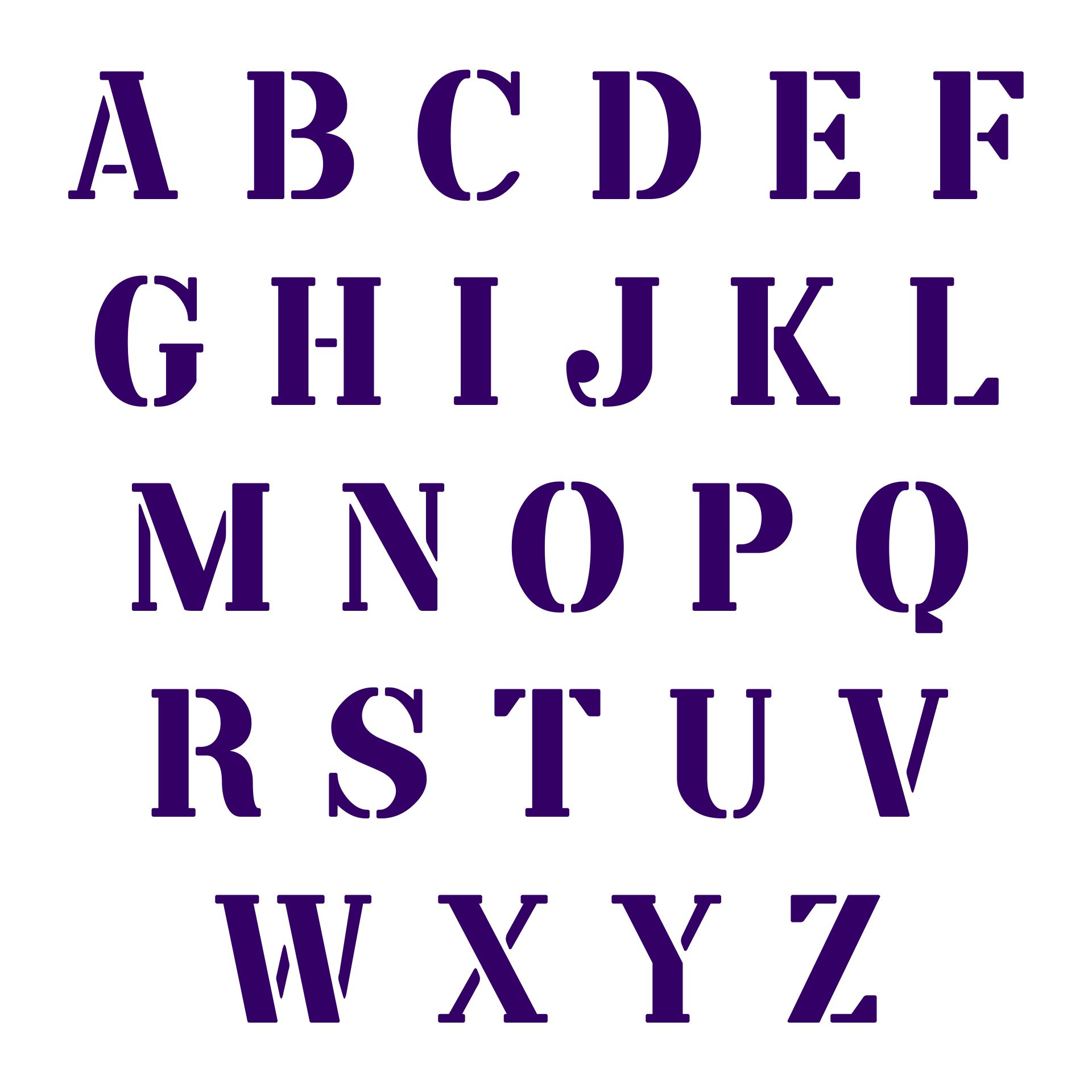 free printable alphabet stencils templates