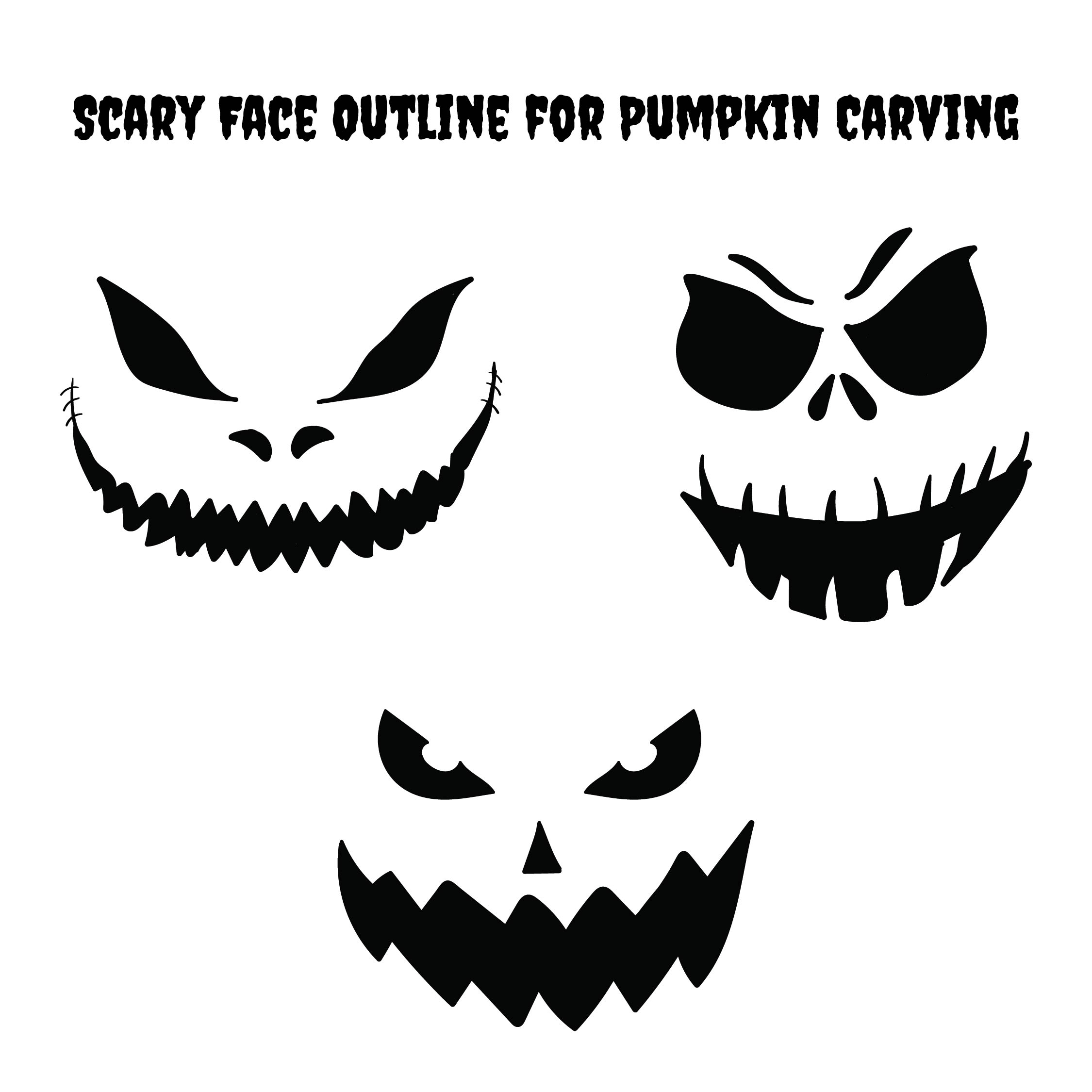 Scary Pumpkin Carving Printables