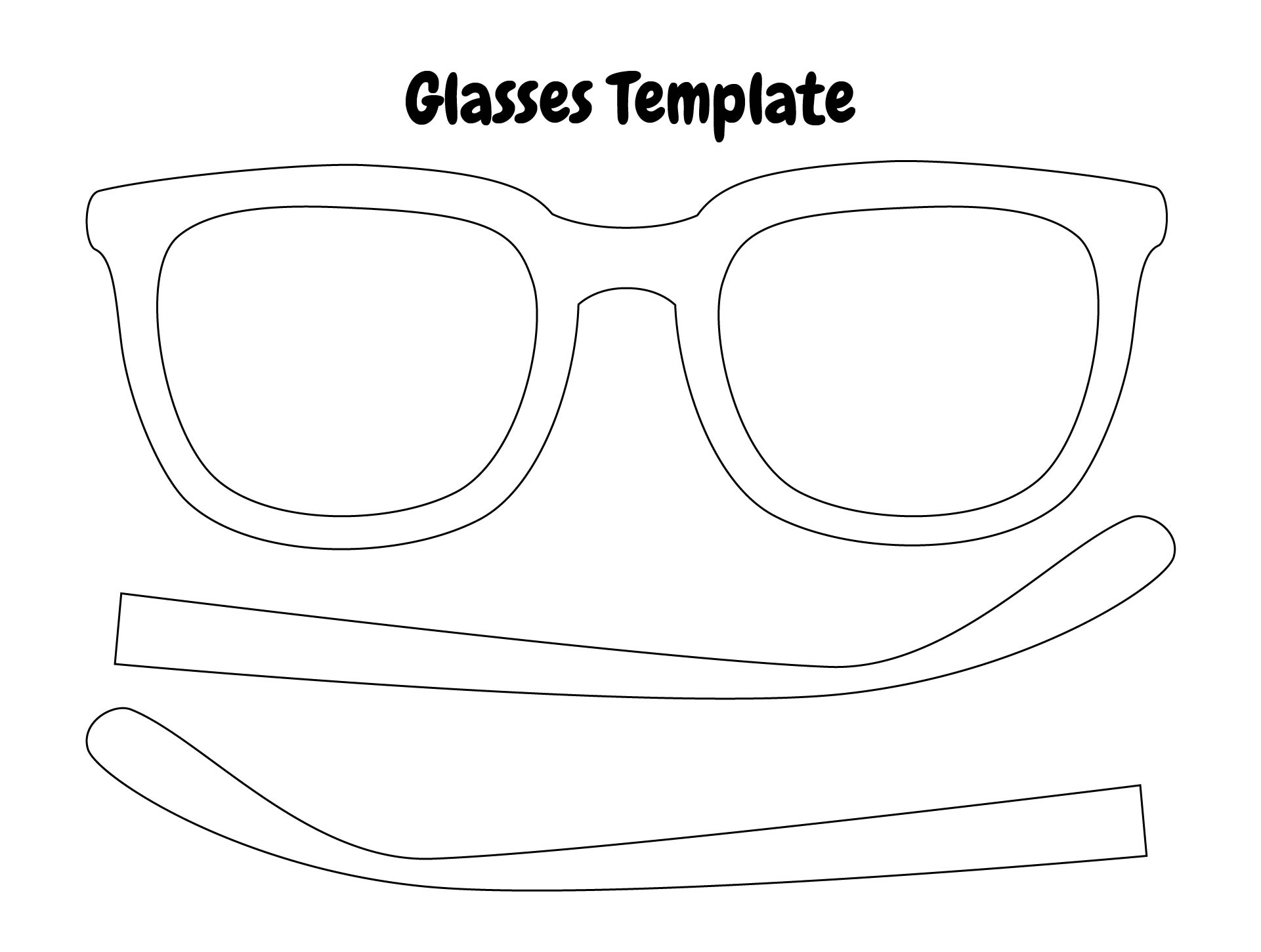 Printable Eyeglasses Template